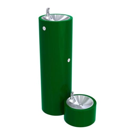 Acorn Controls Murdock Pedestal Mounted Outdoor Drinking Fountain W/ Pet Fountain - Round GRF35-PF